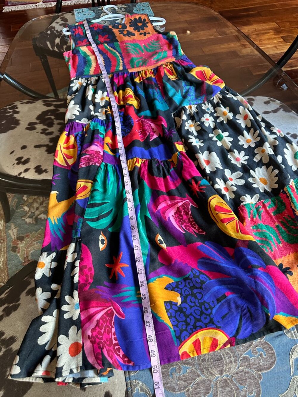 Anthropologie Farm Rio Pop Art Patchwork Midi Dress Sz SM - Picture 6 of 8